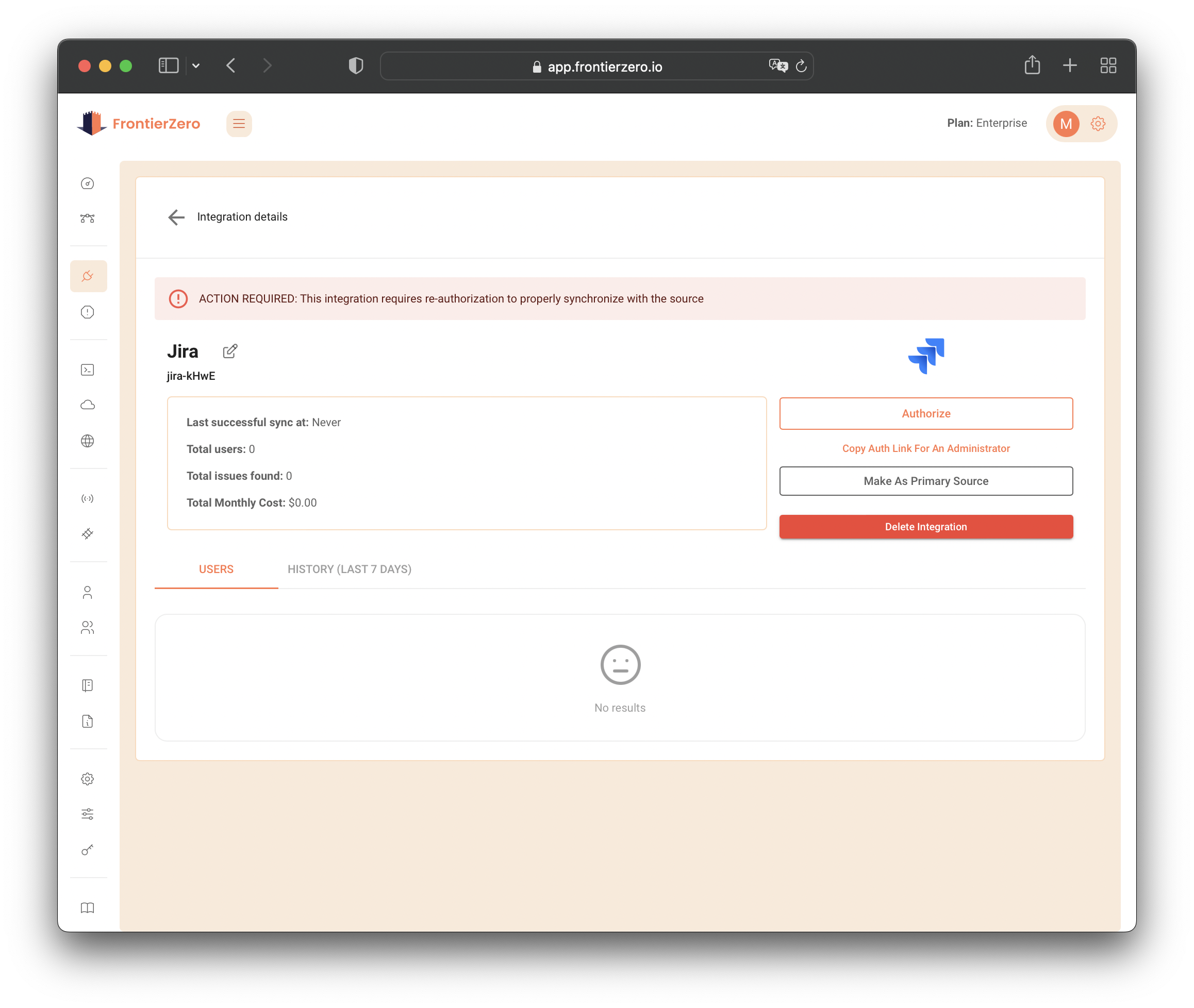 Jira Integration Page
