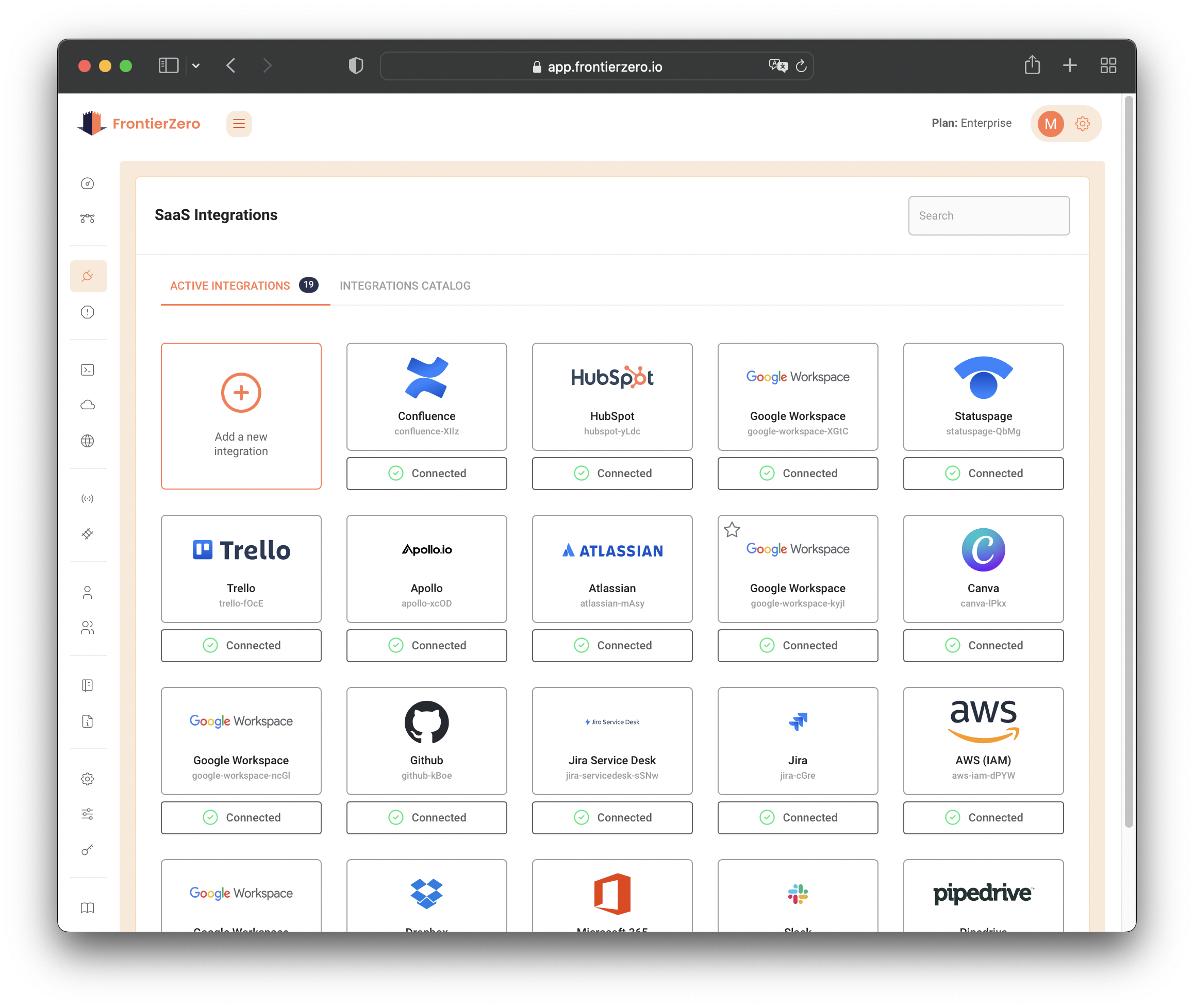 Integrations Page