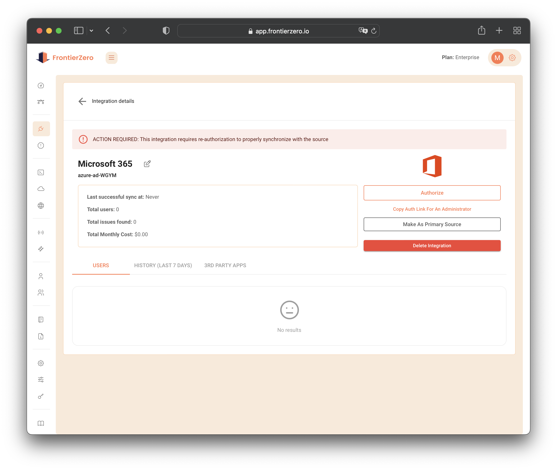 Microsoft 365 Integration Page